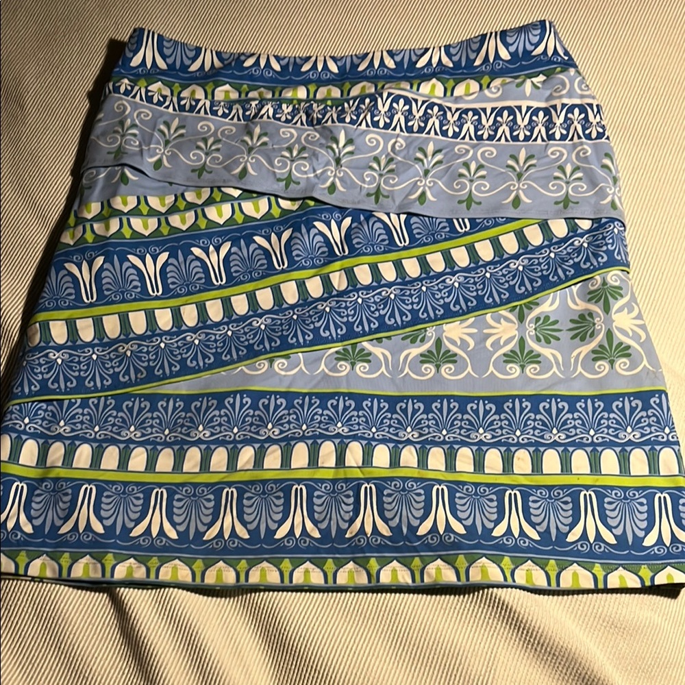 J. Mclaughlin Blue And Green Floral Skirt - image 1